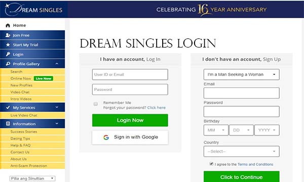 Dream Singles Login