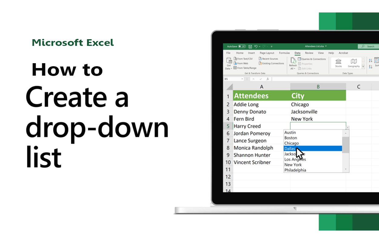How to Create A Drop Down List in Excel