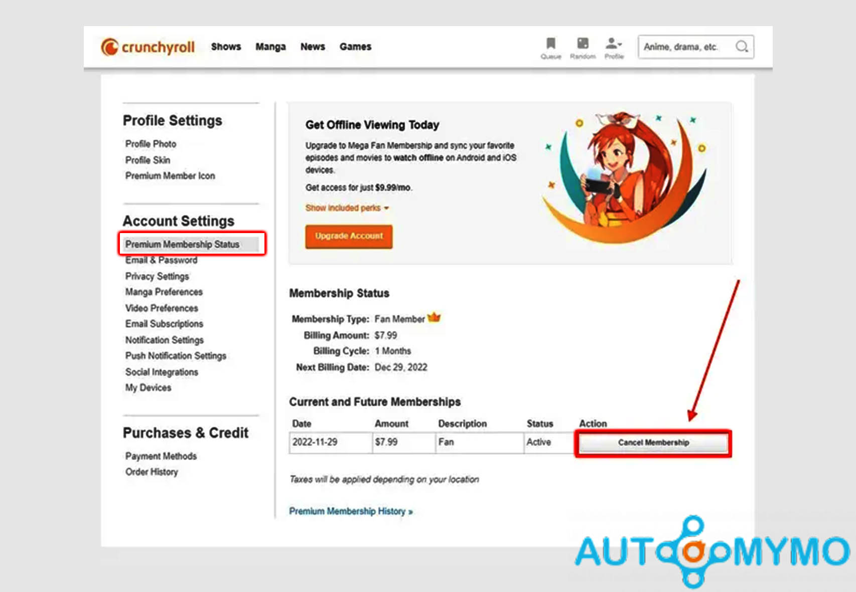 How to Cancel Crunchyroll Membership
