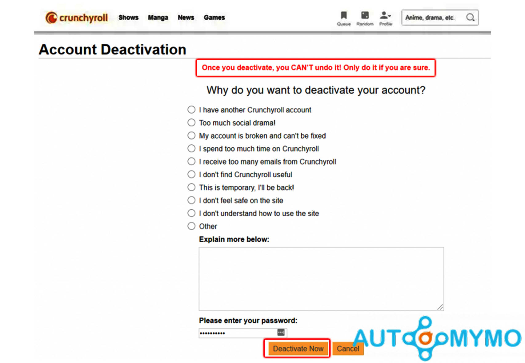 How to Delete Crunchyroll Account