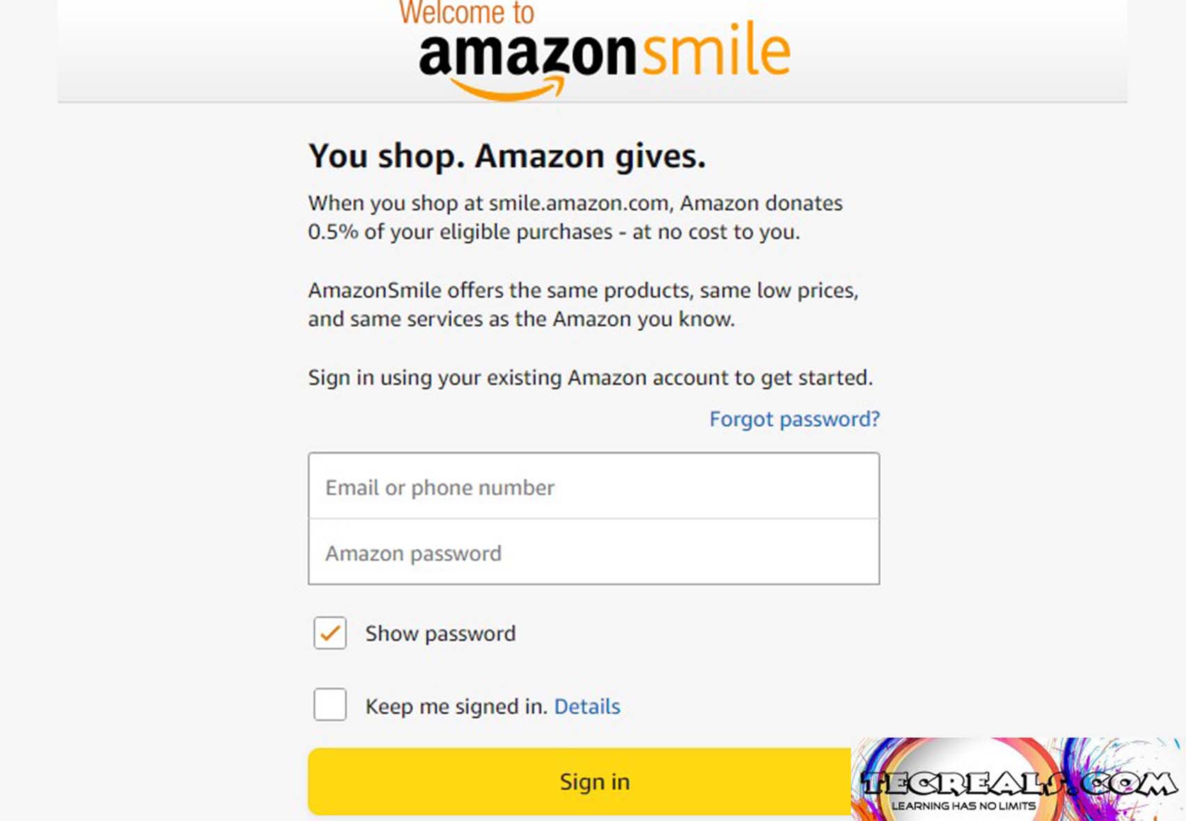 How to Login to Your AmazonSmile Account