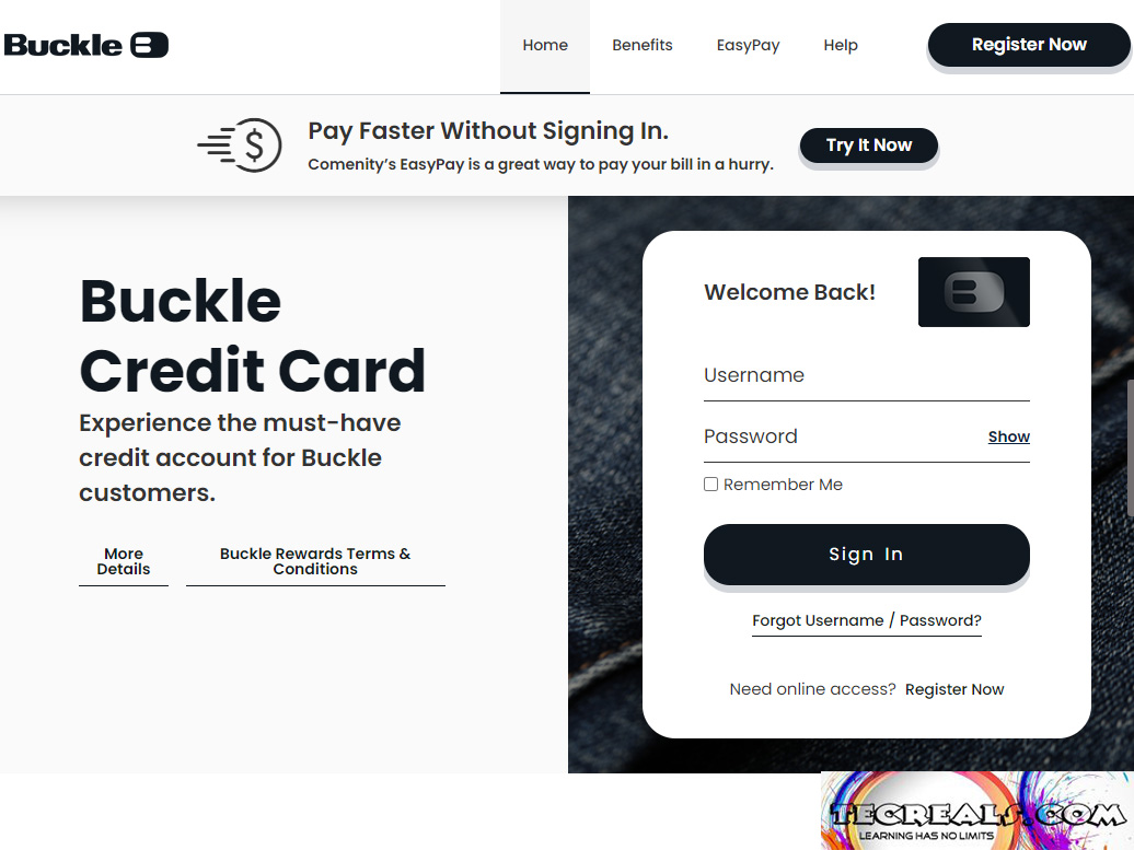 Buckle Credit Card Login - Log into Your Account at Buckle.com