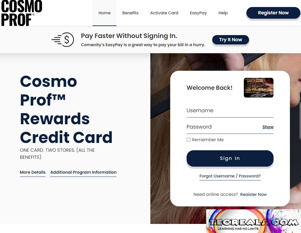 Cosmo Prof Credit Card Login at Cosmoprofbeauty.com/applycard