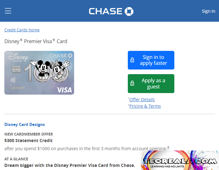 Disney Credit Card Chase Login at Creditcards.chase.com